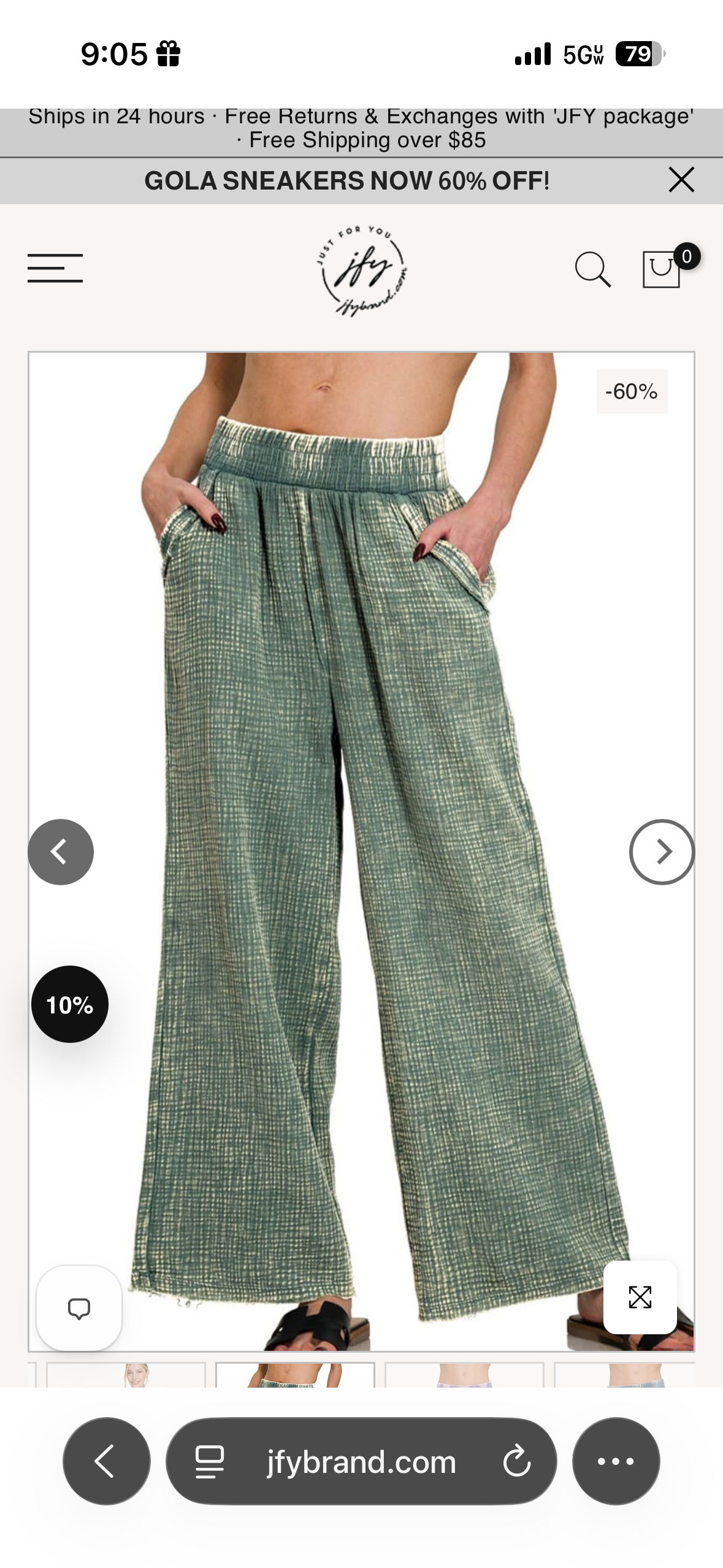 Zenana Double Gauze Wide Leg Pants