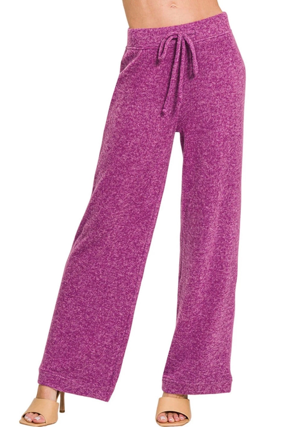 Zenana Fuzzy Hacci Palazzo Sweat Pant HP-2479Y