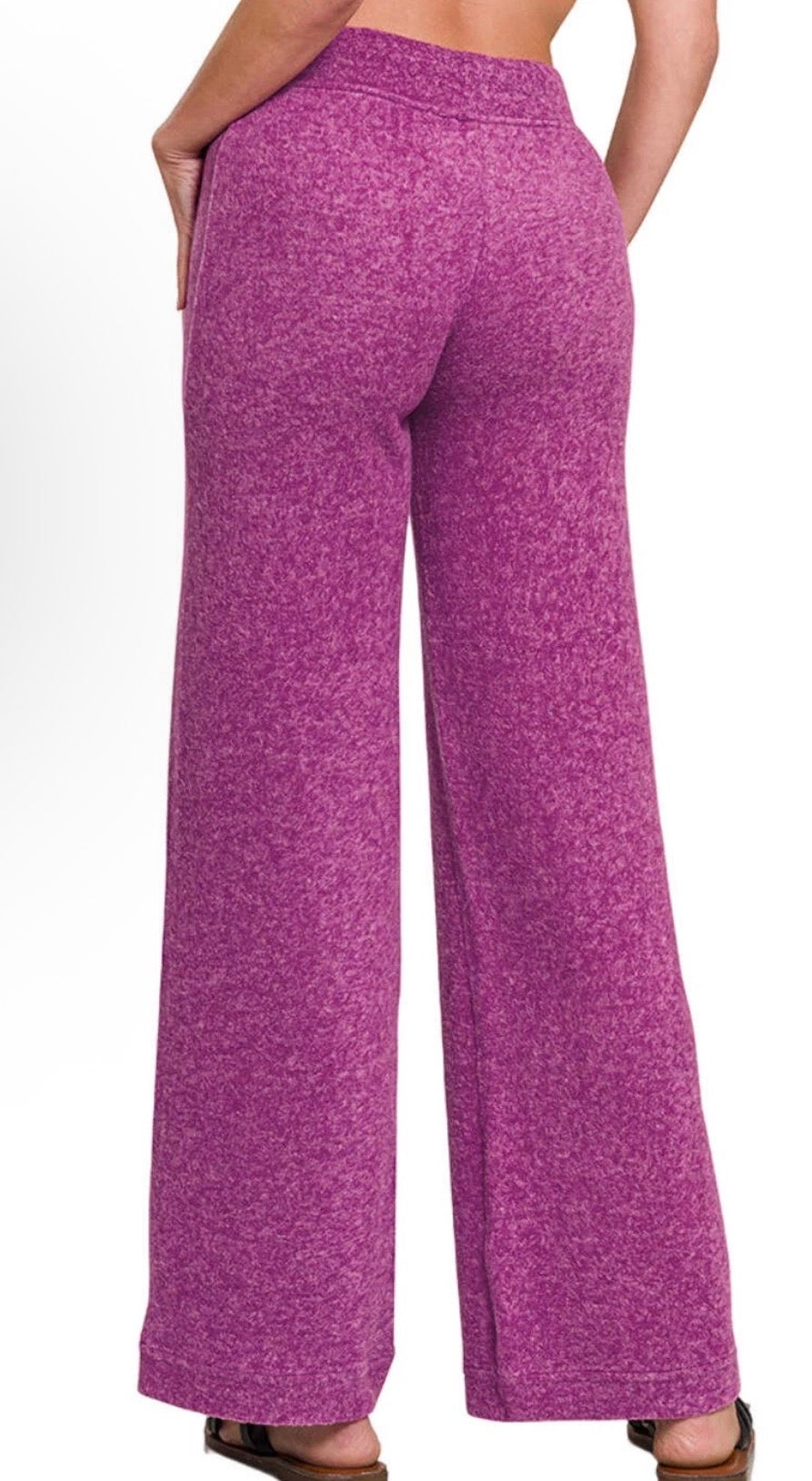 Zenana Fuzzy Hacci Palazzo Sweat Pant HP-2479Y