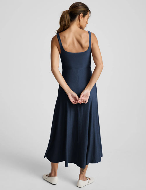 Beyond Yoga Featherweight Square Neck Midi Dress