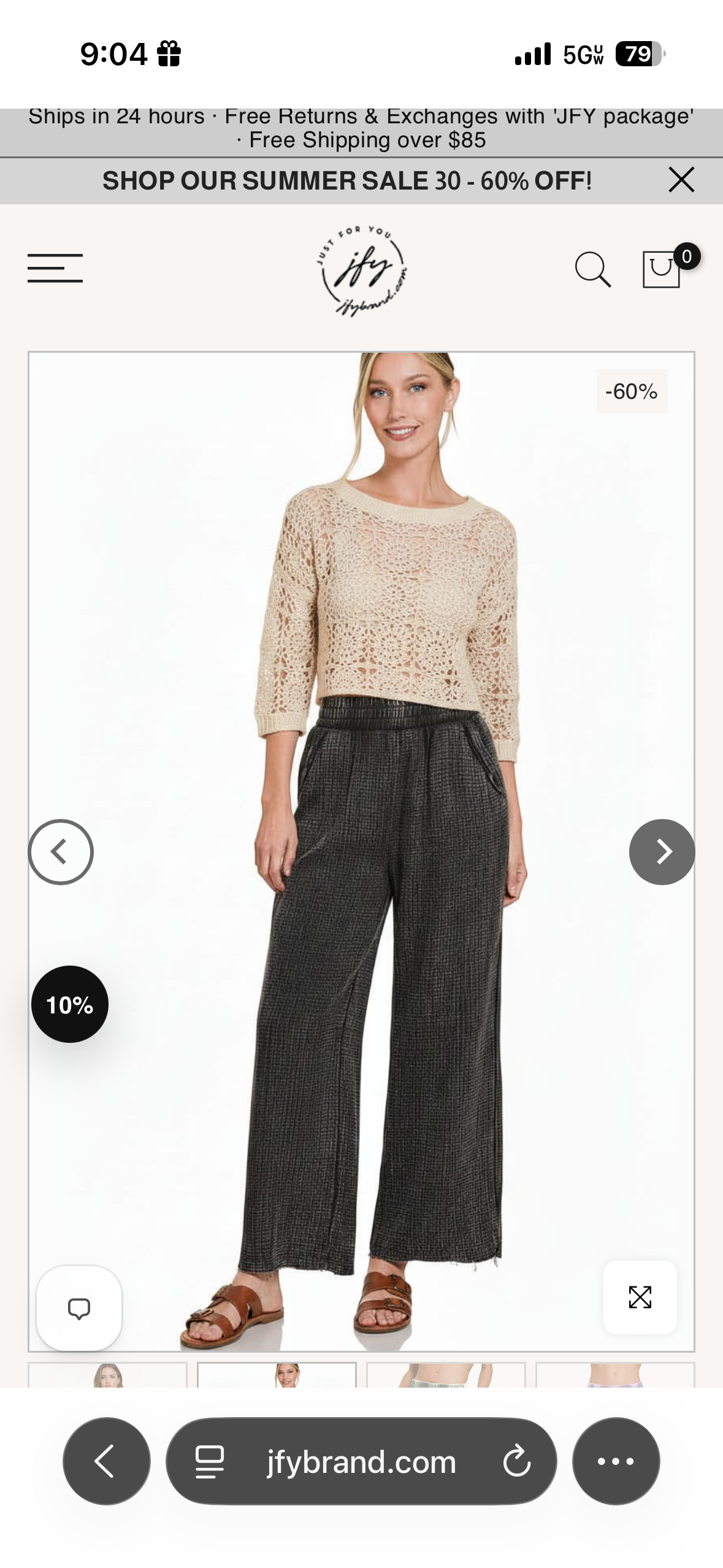 Zenana Double Gauze Wide Leg Pants